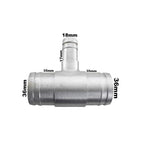 Conexão T Aluminio Radiador Adaptação 35X17X35mm Universal - Paraiso das Mangueiras