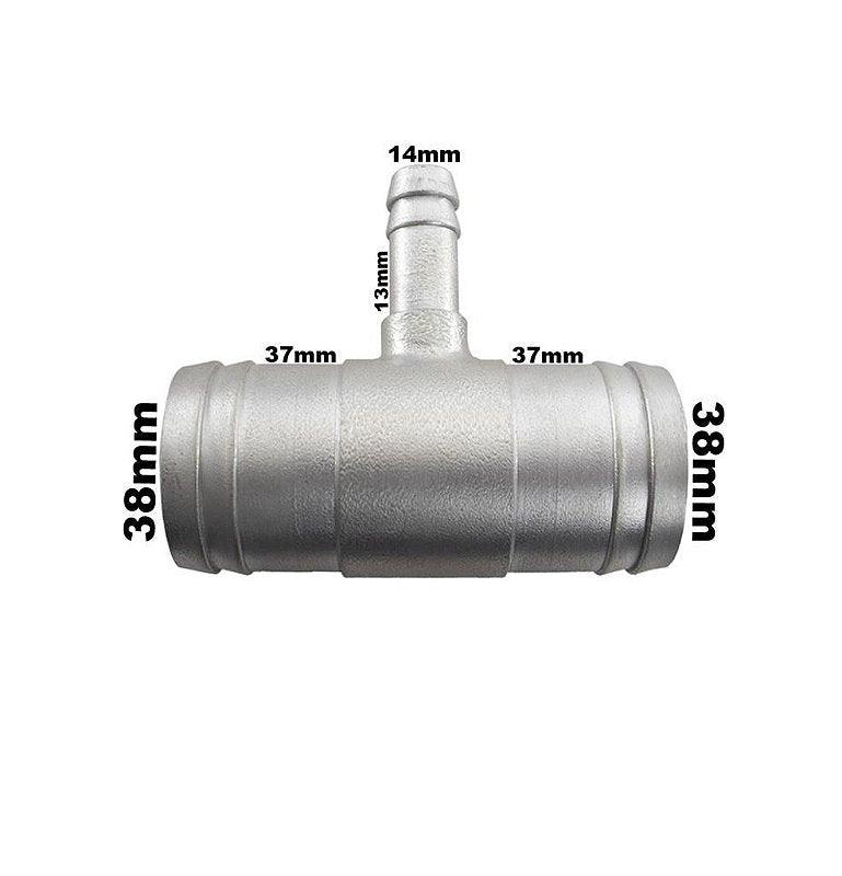 Conexão T Aluminio Radiador Adaptação 37X37X13mm Universal - Paraiso das Mangueiras