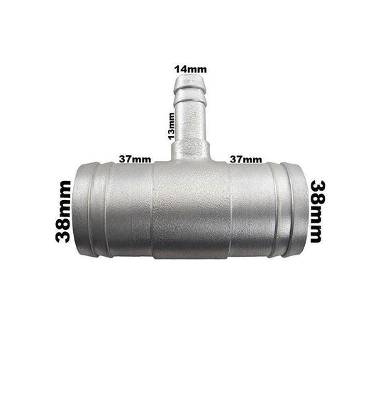 Conexão T Aluminio Radiador Adaptação 37X37X13mm Universal - Paraiso das Mangueiras
