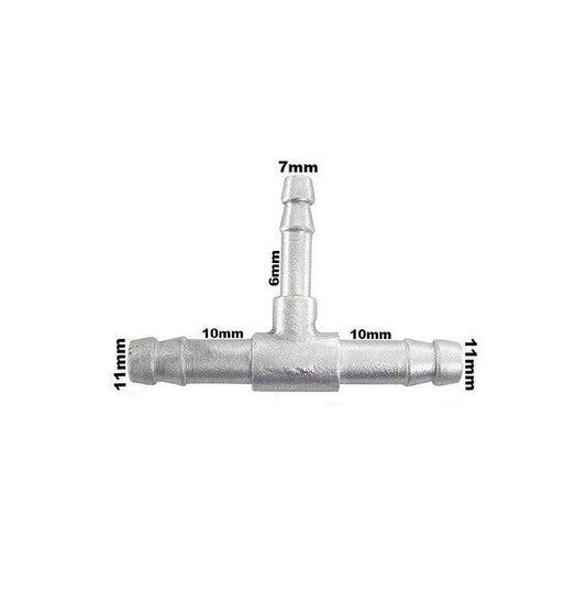Conexão T Aluminio Redução 10x6x10mm Adaptação Universal - Paraiso das Mangueiras