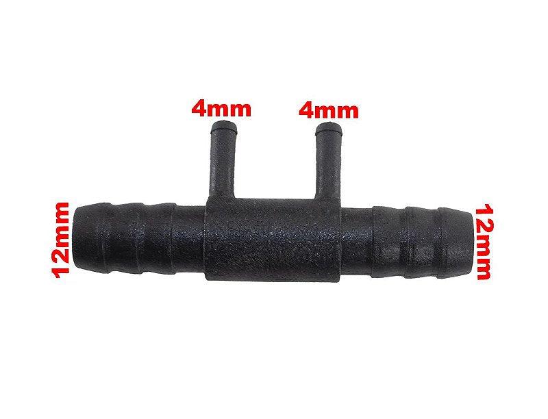 Conexão Tee Mangueira Vácuo 4 Saidas 12x4x4x12mm - Paraiso das Mangueiras
