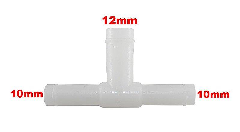 Conexão Tee Quick Universal 10mm X 12mm Plástico - Paraiso das Mangueiras Imagem principal do produto