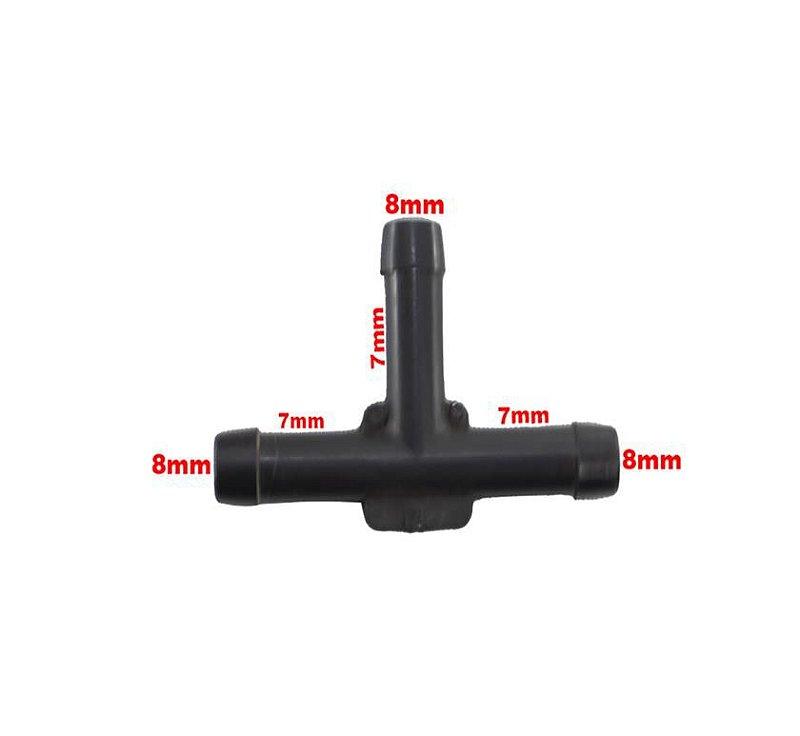 Conexão Tee Quick Universal 7mm Plástico - Paraiso das Mangueiras Imagem principal do produto