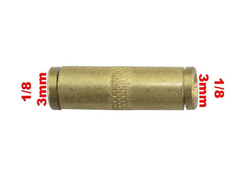 Conexão União Emenda Tecalon 1/8 3mm Universal - Paraiso das Mangueiras Imagem principal do produto