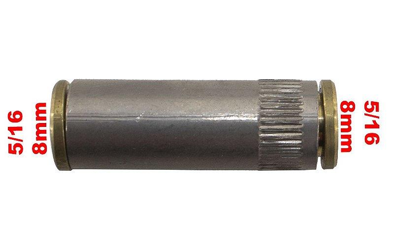 Conexão União Emenda Tecalon 8mm Universal - Paraiso das Mangueiras
