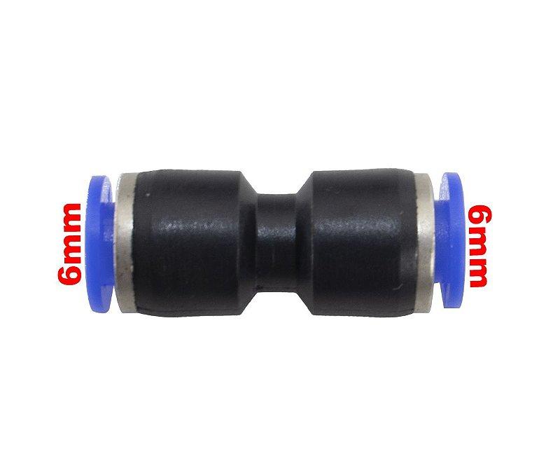 Conexão União Emenda Tecalon Plástico 6mm Universal - Paraiso das Mangueiras Imagem principal do produto