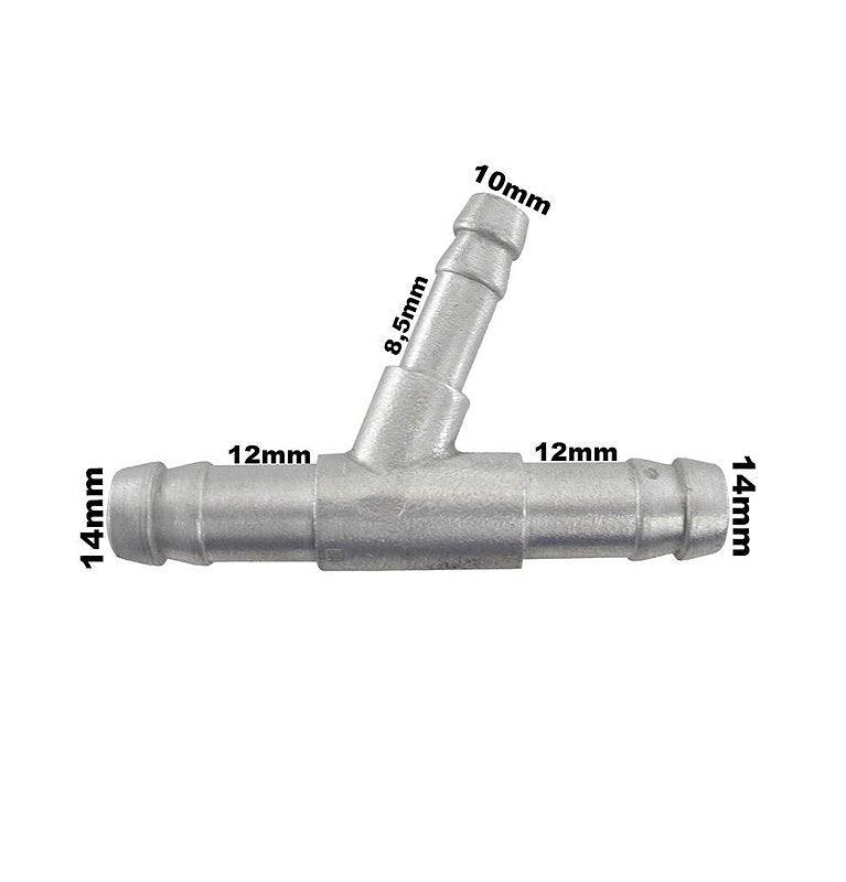 Conexão Y Aluminio Adaptação para Chery Celer 12x12x8,5 mm - Paraiso das Mangueiras Imagem principal do produto