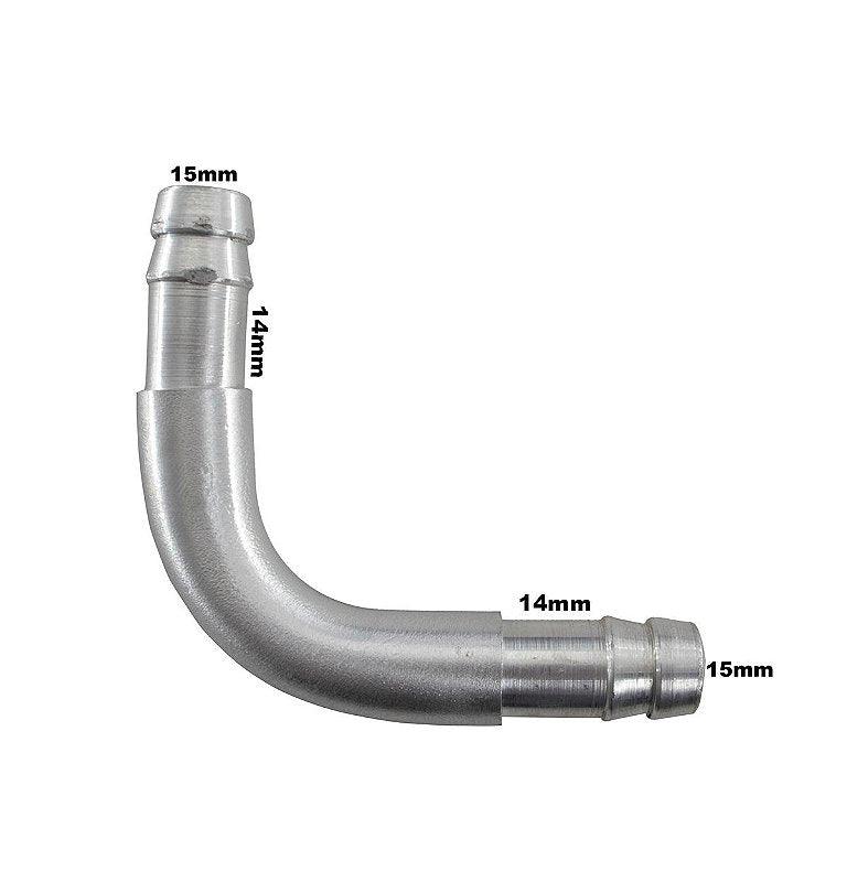 Cotovelo Adaptação Alumínio Mangueira 9/16 14mm Universal - Paraiso das Mangueiras Imagem principal do produto