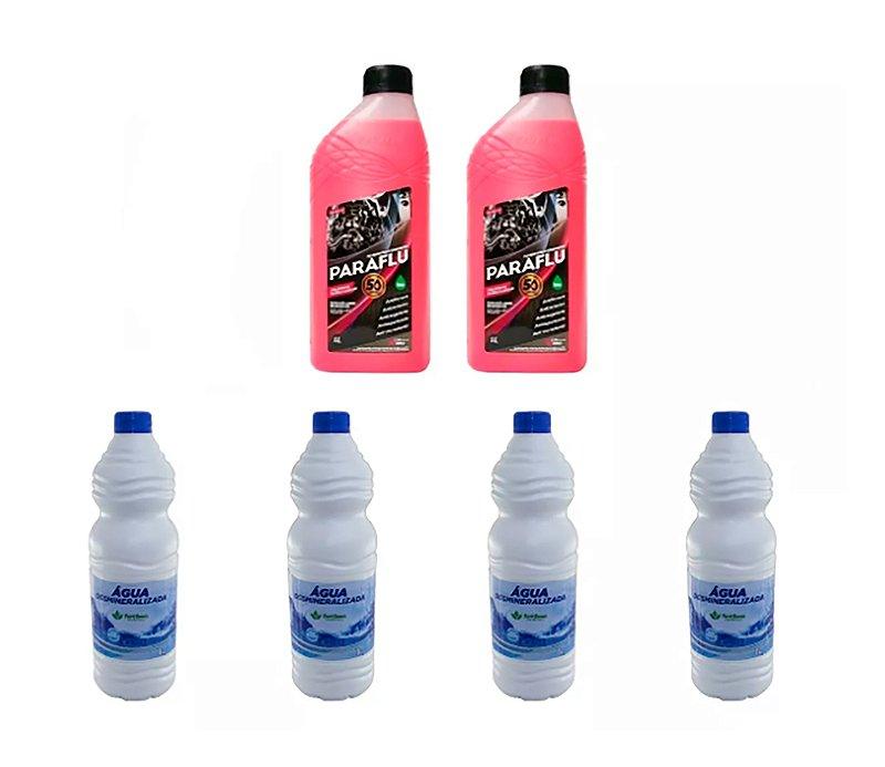 Kit 2 Aditivo Paraflu Concentrado + 4 Águas Desmineralizada - Paraiso das Mangueiras
