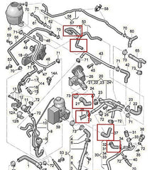 Kit 6 Mangueiras Cano agua Amarok 2.0 16v 2010 em diante - Paraiso das Mangueiras