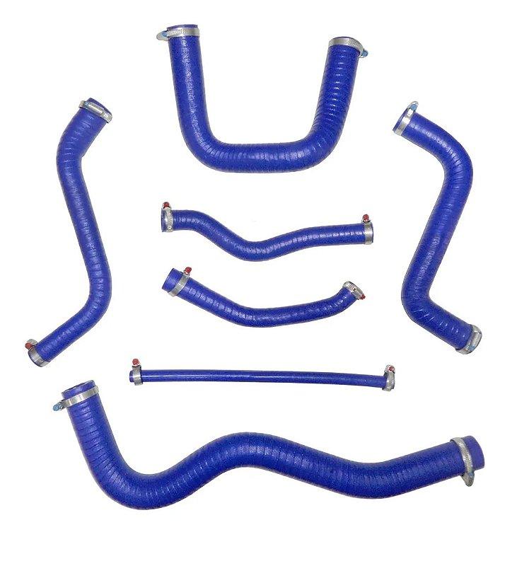 Kit 7 Mangueiras Silicone Gol Ap 1.6 1.8 Quadrado Cor Azul - Paraiso das Mangueiras