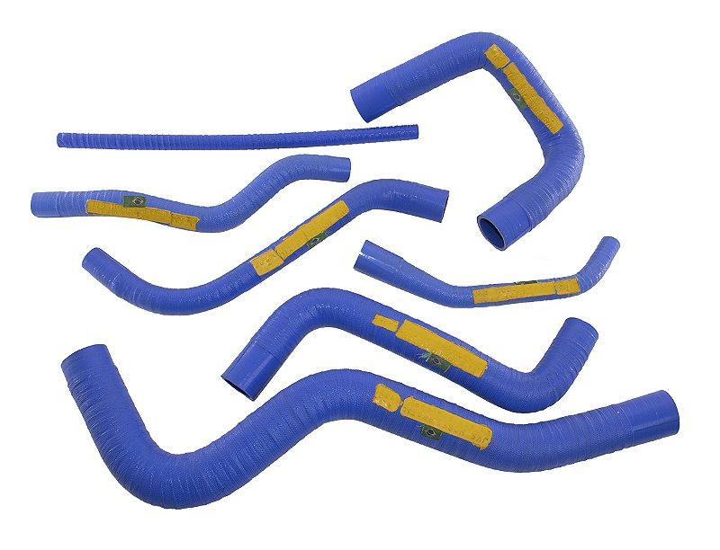 Kit 7 Mangueiras Silicone Gol Ap 1.6 1.8 Quadrado Cor Azul - Paraiso das Mangueiras Imagem principal do produto