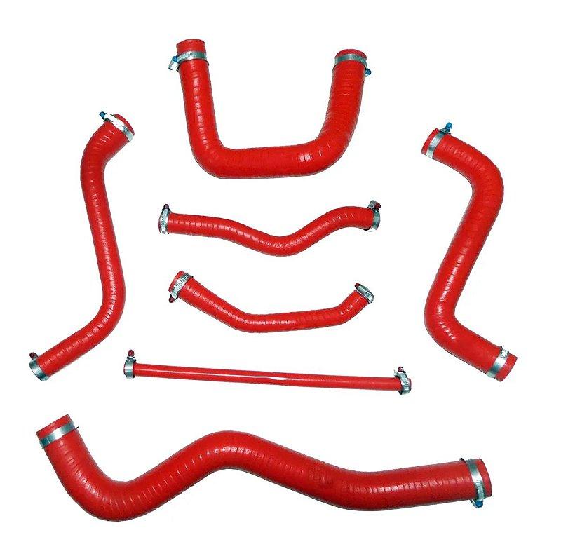 Kit 7 Mangueiras vermelhas Silicone Gol Ap 1.6 1.8 Quadrado - Paraiso das Mangueiras