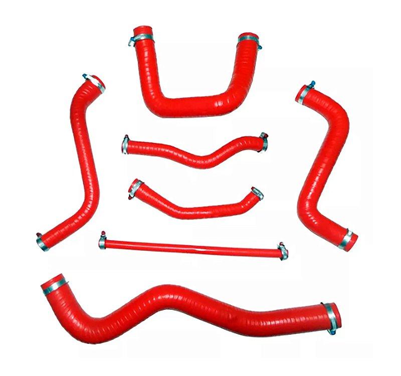 Kit 7 Mangueiras Vermelhas Silicone Gol Ap 1.6 1.8 Quadrado - Paraiso das Mangueiras