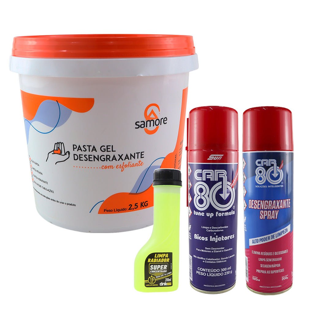 Kit Limpeza Desengraxante Descarbonizante Motor Radiador