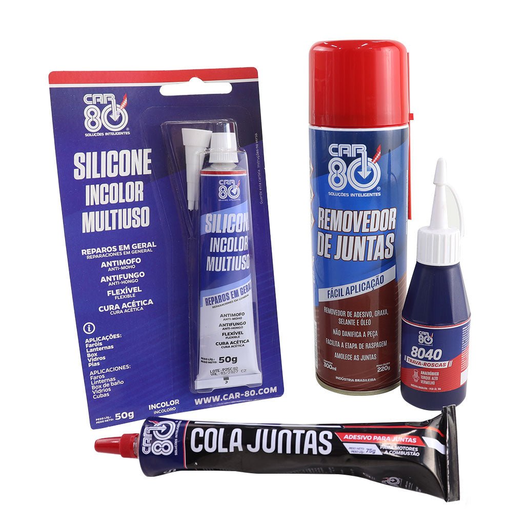 Kit Vedação Cola Junta Trava Rosca Removedor Car80 Automotivo Imagem principal do produto