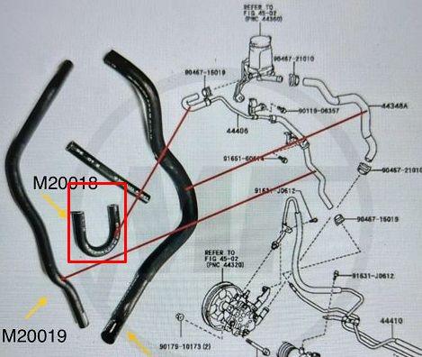 Mangueira Direção Hidraulica Corolla 1.6 1.8 16v Menor 4440612330 Imagem secundária do produto