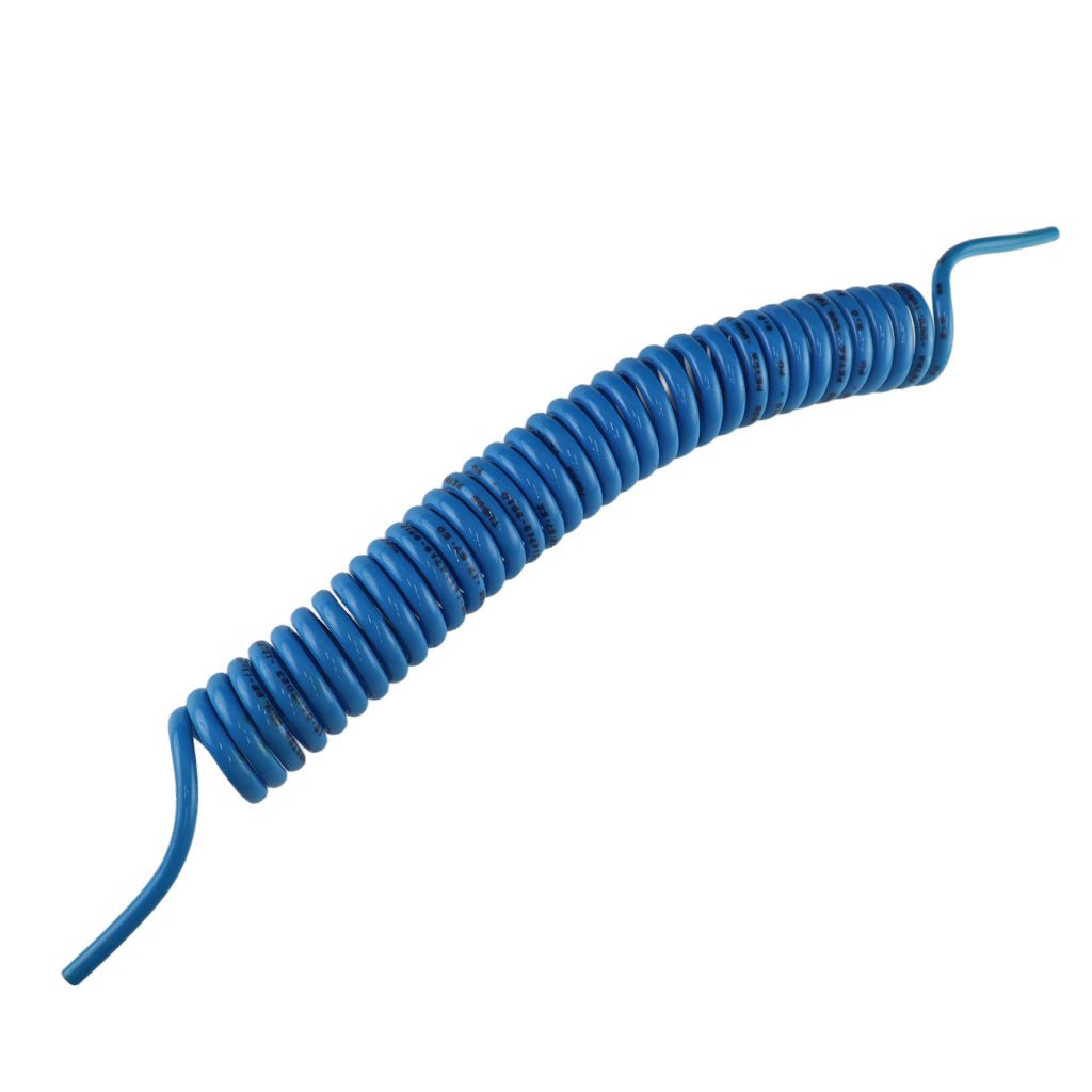 Mangueira Pneumática Espiral Pu 8mm X 5m Tsc Tubo Azul Compressor Ar