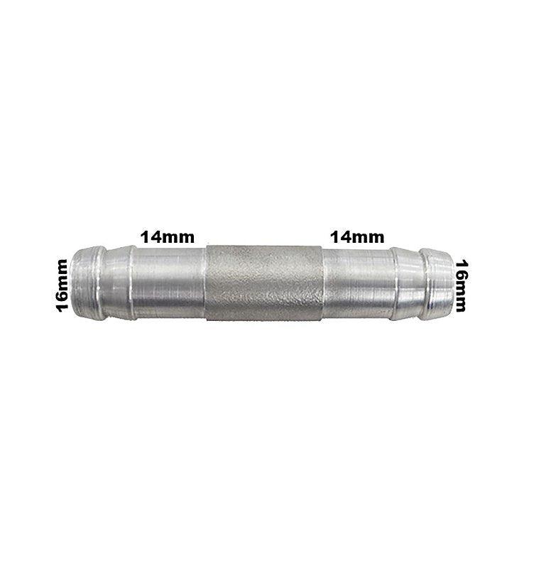 Nipe Conexão Emendar Mangueira Aluminio Adaptação 14mm 9/16 - Paraiso das Mangueiras