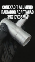 Conexão T Aluminio Radiador Adaptação 35X17X35mm Universal