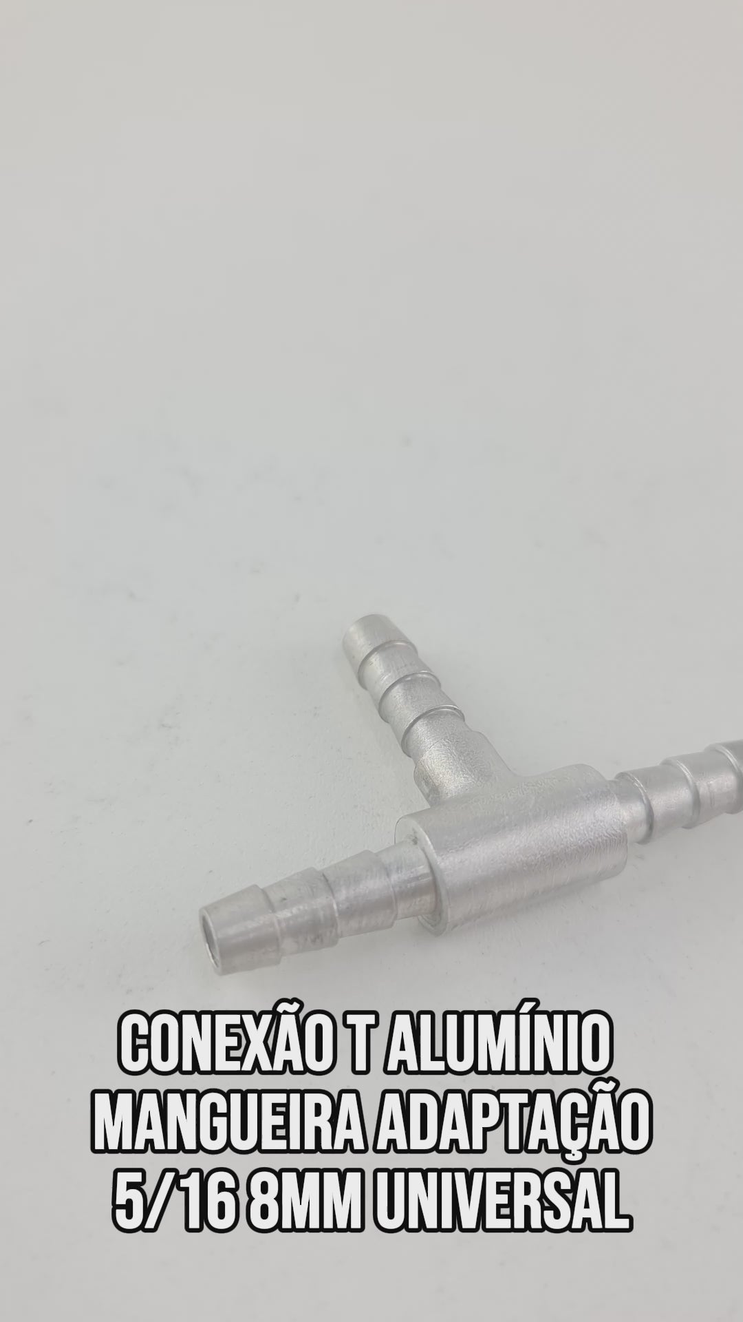 Conexão T Alumínio Mangueira Adaptação 5/16 8mm Universal
