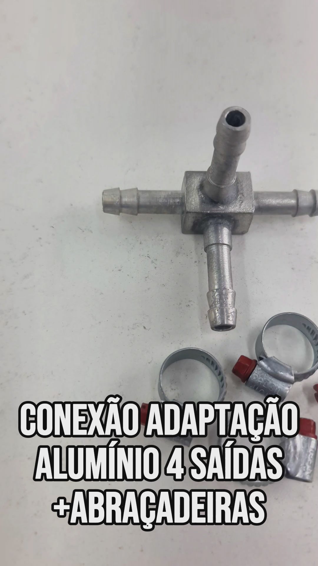 Conexão Adaptação Alumínio Golf 4 Saídas 5/16 + Abraçadeiras