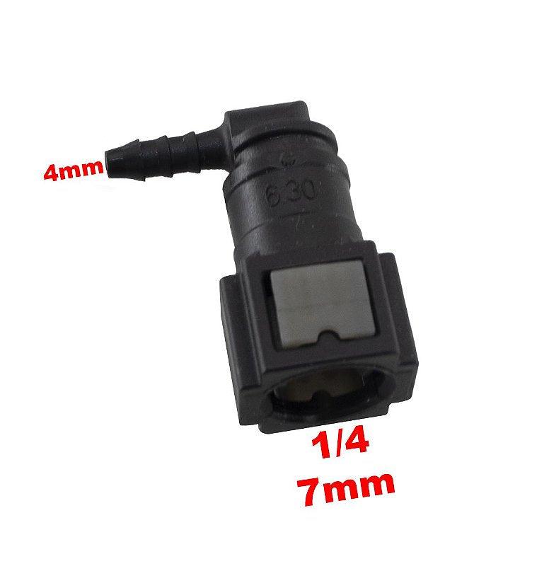 Quick Conector 90 Graus 1/4 X 4mm Universal - Paraiso das Mangueiras Imagem principal do produto