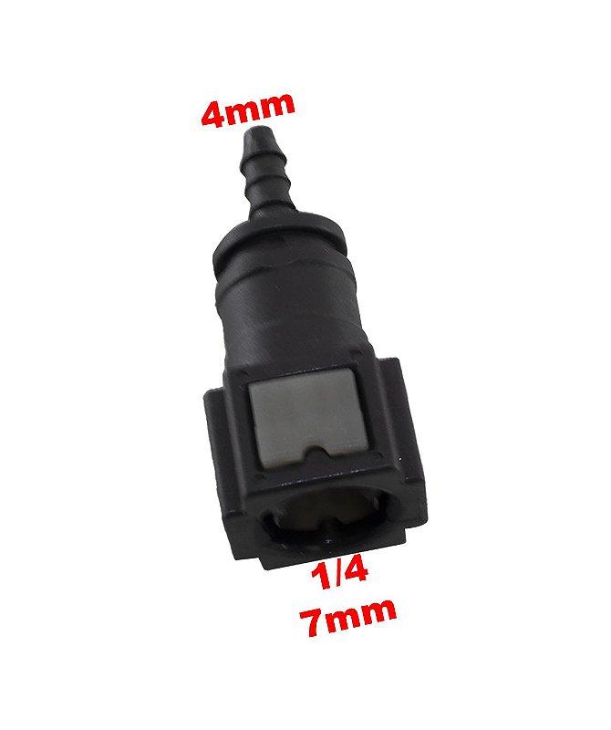 Quick Conector 90 Graus 1/4 X 4mm Universal - Paraiso das Mangueiras