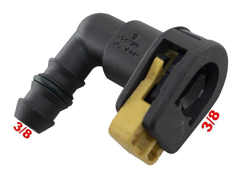 Quick Conector 90 Graus 3/8 X 3/8 Universal - Paraiso das Mangueiras Imagem principal do produto