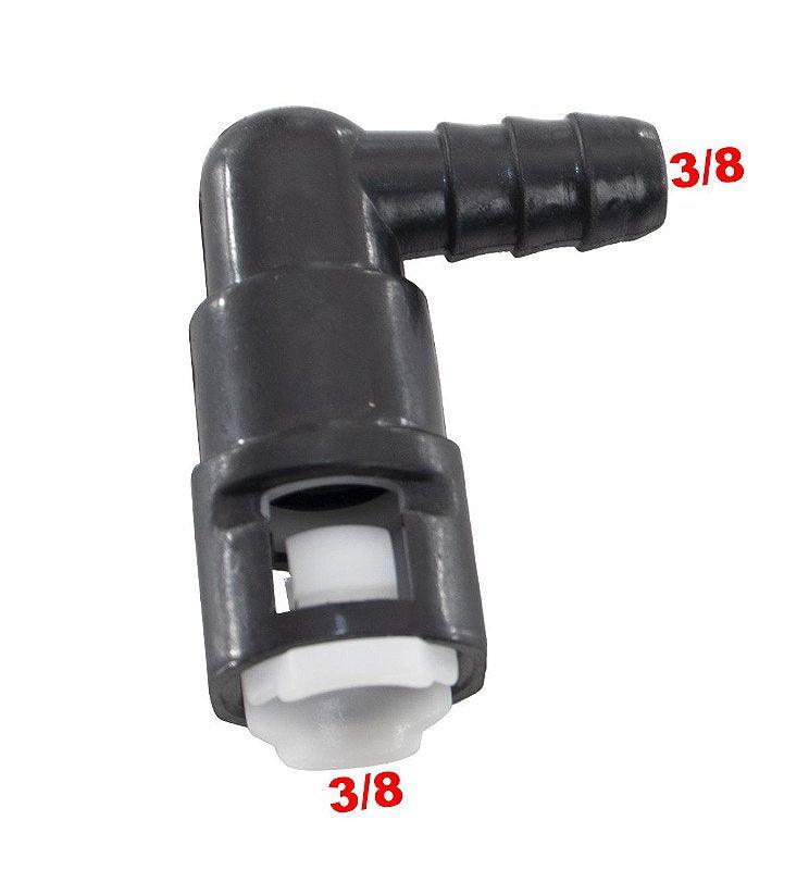 Quick Conector 90 Graus 3/8 X 3/8 Universal - Paraiso das Mangueiras Imagem principal do produto