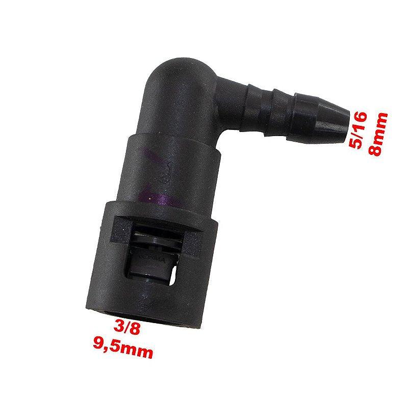 Quick Conector 90 Graus 3/8 X 5/16 Universal - Paraiso das Mangueiras Imagem principal do produto