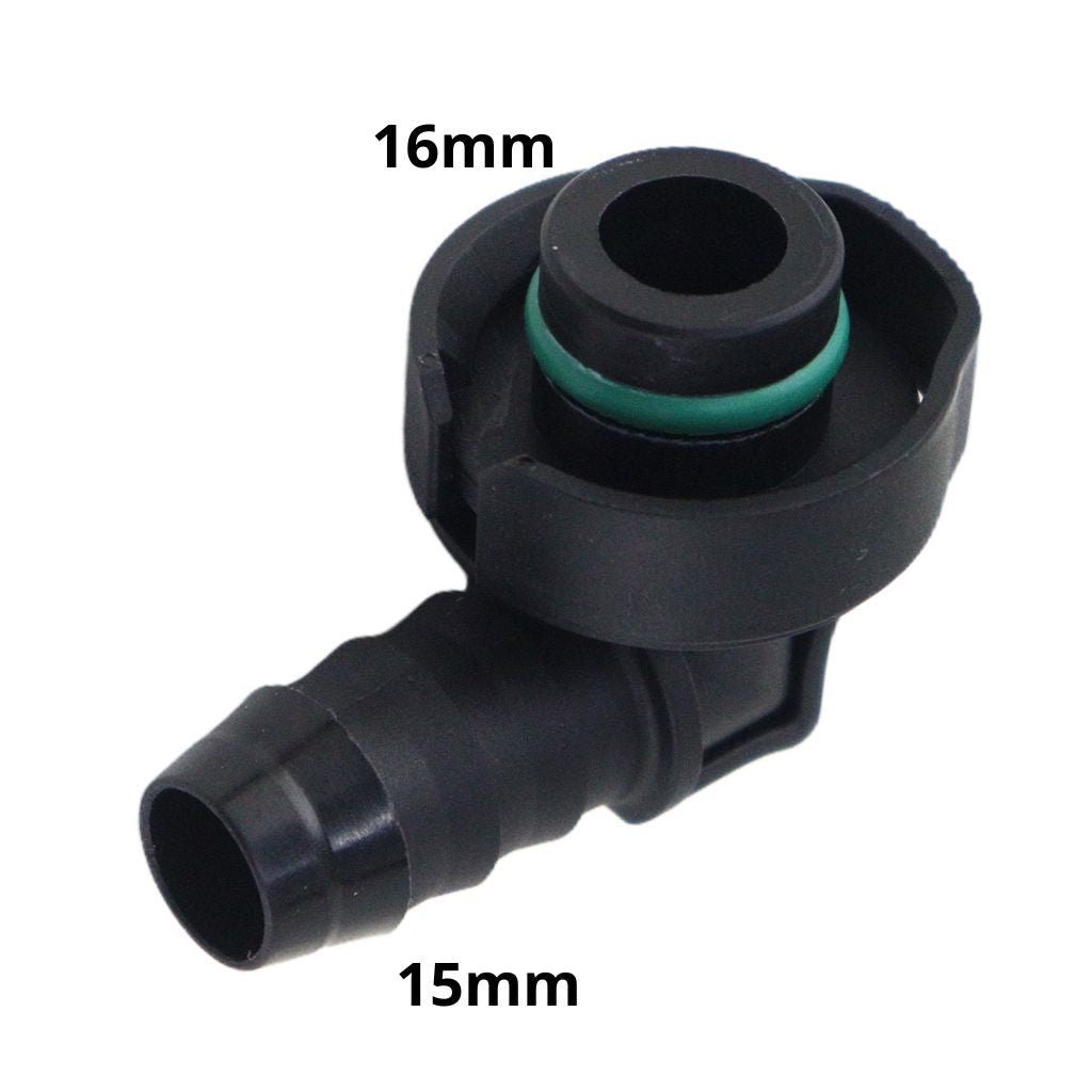 Quick Conector Engate 16mm X 15mm Macho 90° Universal