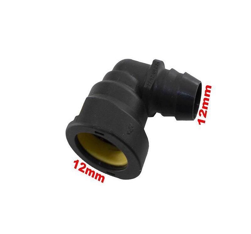 Quick Conexão Cotovelo 90 graus 12mm Injeção Universal - Paraiso das Mangueiras Imagem principal do produto
