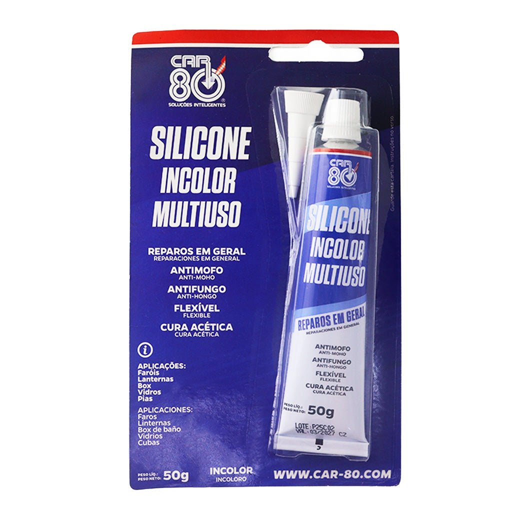 Silicone Acético Incolor Multi Uso 50g Car80 Snap On Transparente Selante Vedaçao Imagem principal do produto