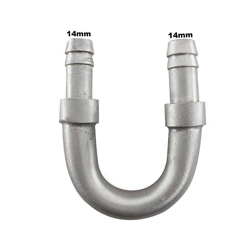 Tubo Aluminio em U Mangueira 9/16 14mm adaptador Universal - Paraiso das Mangueiras