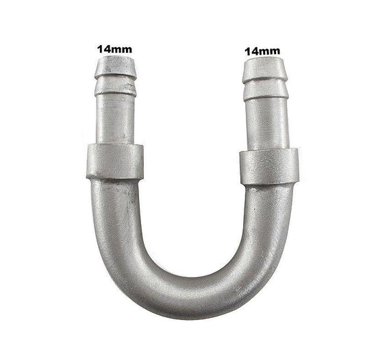 Tubo Aluminio em U Mangueira 9/16 14mm adaptador Universal - Paraiso das Mangueiras