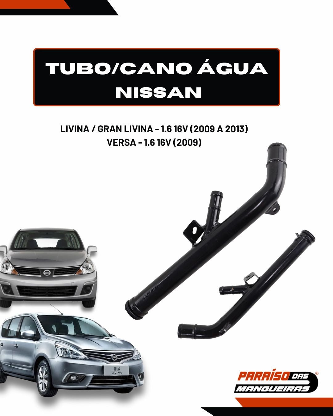 Tubo Cano Água Nissan Versa Grand Livina 1.6 16v 2009/2013 Imagem secundária do produto
