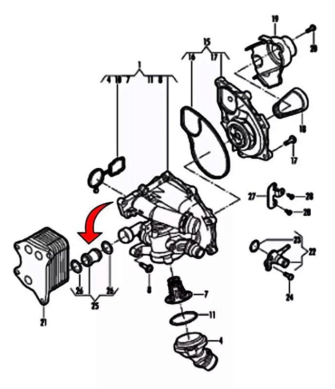 Tubo Conexão Bomba Agua Resfriador Jetta Tsi Tiguan Golf Gti - Paraiso das Mangueiras