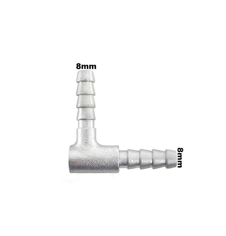 tubo conexão Cotovelo 90° Graus Aluminio 8mm Universal - Paraiso das Mangueiras Imagem principal do produto