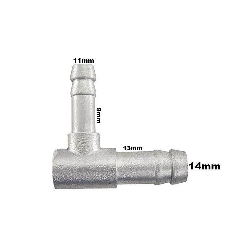 Tubo Cotovelo Adaptação Aluminio Mangueira 1/2 para 3/8 - Paraiso das Mangueiras Imagem principal do produto